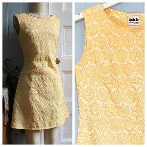 60s Repro Sun Dress Yellow White Daisy Floral